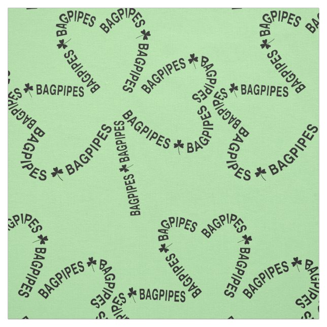 Bagpipe Text-Kleeblatt Stoff (Muster)