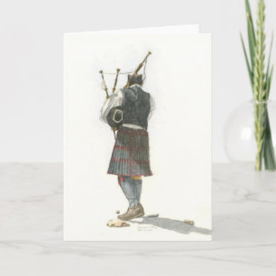 Bagpiper am Strand Karte