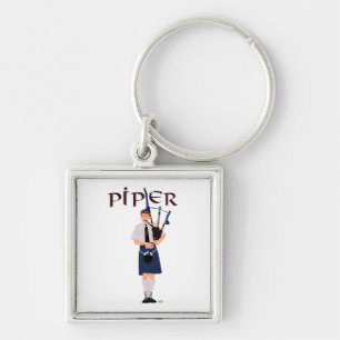 Bagpiper - Blue Kilt Schlüsselanhänger