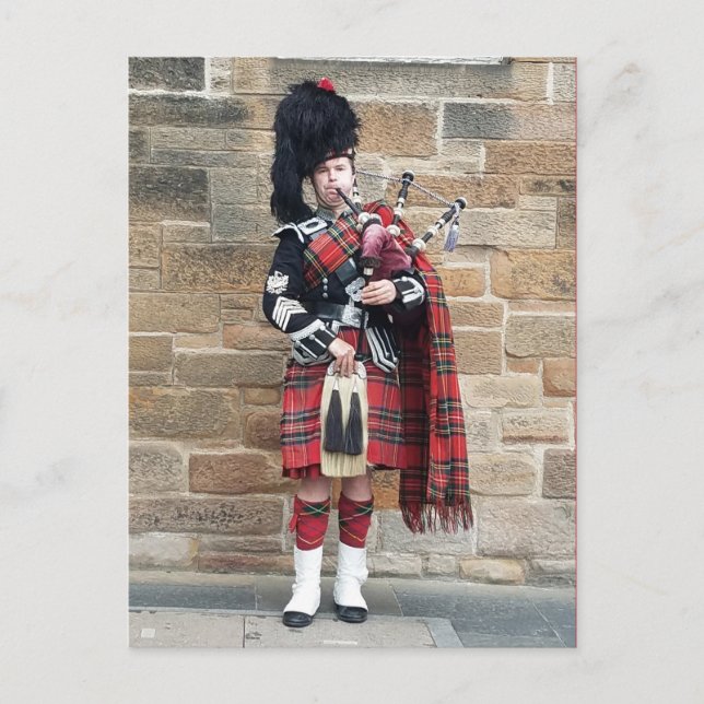Bagpiper, Edinburgh, Schottland Postkarte (Vorderseite)