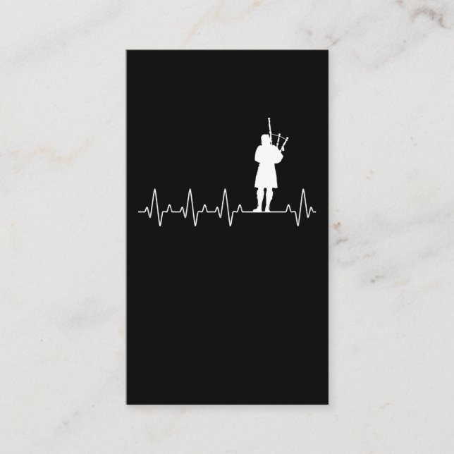 Bagpiper Heartbeat Musician Bagpipe Visitenkarte (Vorderseite)