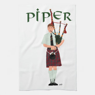 Bagpiper - Red Kilt Handtuch