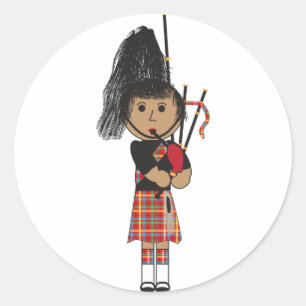 Bagpiper Runder Aufkleber