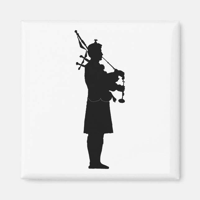 Bagpiper-Silhouette Magnet (Vorne)
