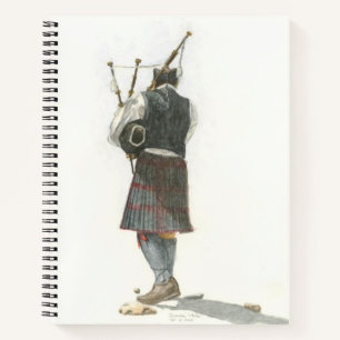 Bagpiper sur la plage Carnet spiral