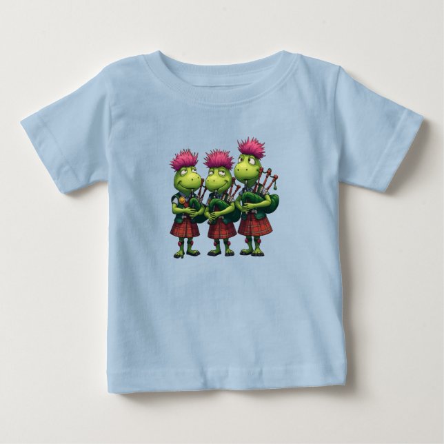 Bagpipers für Burns Supper Scottish Thistles Baby T-shirt (Vorderseite)