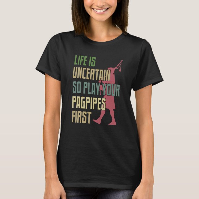 Bagpipes Player Retro Style T-Shirt (Vorderseite)