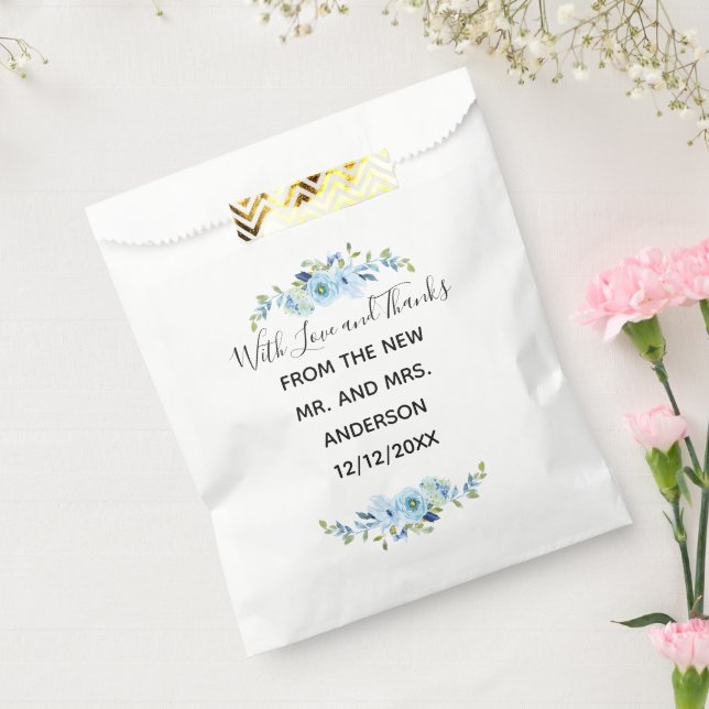 Bags für personalisierte blaue Flora-Gastgeschenk  Geschenktütchen (Versiegelt)