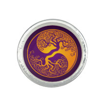 Arbre de la vie pourpre et jaune Yin Yang