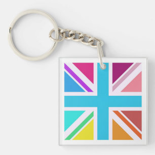 Bague de clé carré - Indicateur Union Jack multico