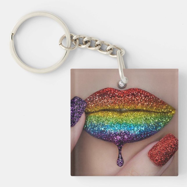 Bague de clé de fidélité - Rainbow Lipstick Lesbia (Devant)