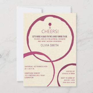 Bagues à sifflets à vin Invitations de douche nupt