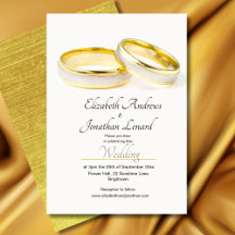 Bagues élégantes Faire-part de mariage simple