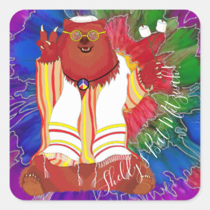 Baguette BM ou Bat mitzvah Stickers d'ours Carré