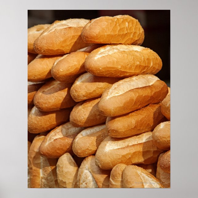 Baguette, Brot, in der Straße zu verkaufen mit dem Poster (Vorne)