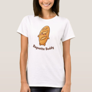 Baguette Buddy Niedliche Pfoten Französischer Food T-Shirt