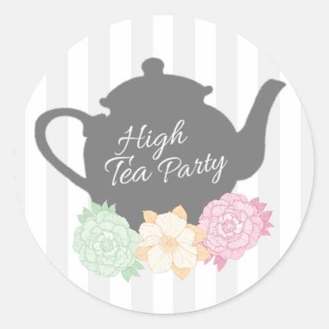 Baguette Gris & Teapot High Tea Sticker (Devant)