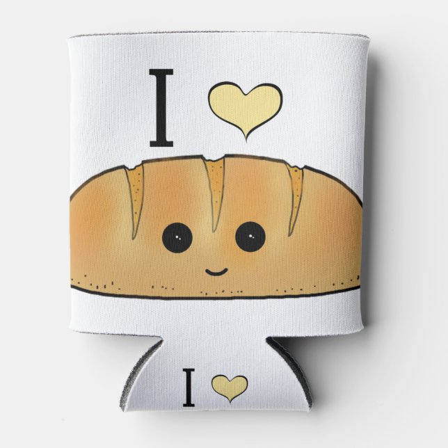 Baguette Liebe Cartoon Dosenkühler (Vorderseite)