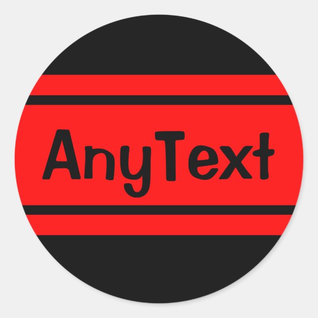 Baguette noire rouge n'importe quel Sticker de tex (Devant)