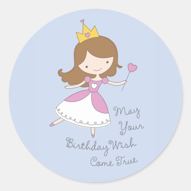 Baguette princesse Anniversaire Stickers (Devant)