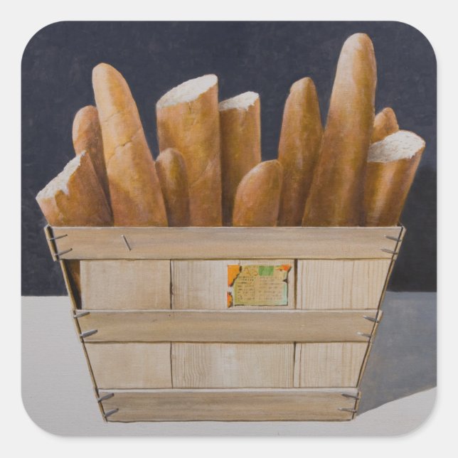 Baguettes Quadratischer Aufkleber (Vorderseite)