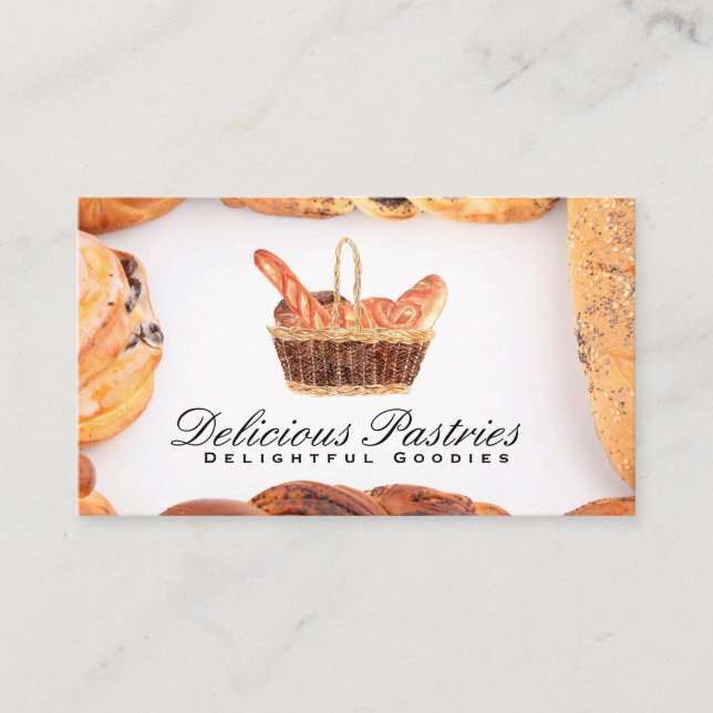 Baguettes und Pastries Visitenkarte (Vorderseite)