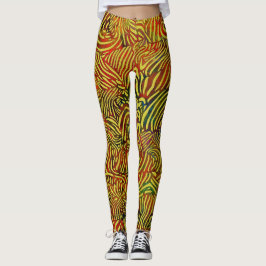 Baguettes Zèbre de couleur chaude Leggings
