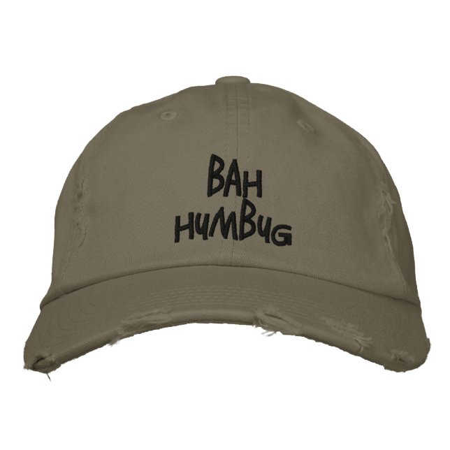 ‚Bah Humbug‘ Cap / Hat Bestickte Kappe (Vorderseite)