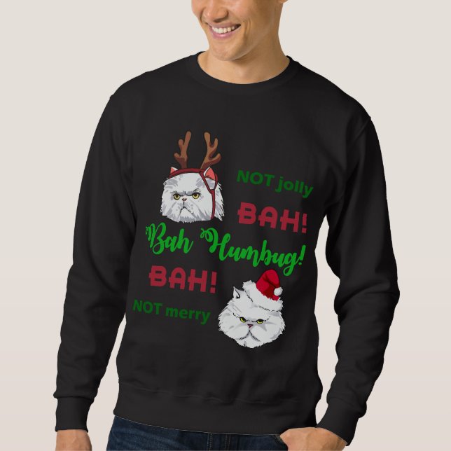 Bah Humbug Cat Sweatshirt (Vorderseite)