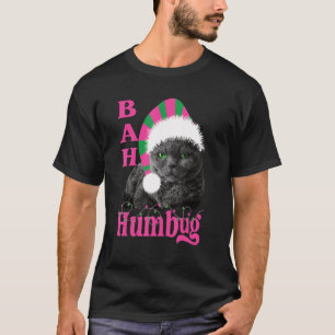 Bah Humbug Cat Weihnachtsmannmütze Weihnachtsfeier T-Shirt