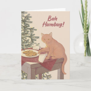 Bah Humbug Christmas Cat Blank Card Karte