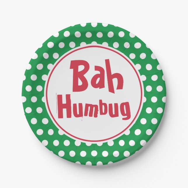 Bah Humbug Christmas Paper Tellers Pappteller (Vorderseite)