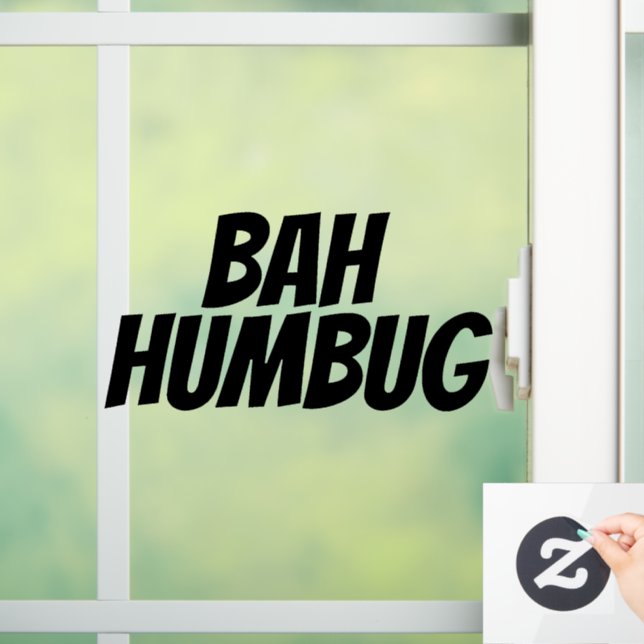 BAH HUMBUG CHRISTMAS WINDOW CLING FENSTERAUFKLEBER (Zuhause)