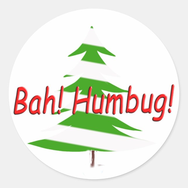Bah! Humbug! Dunkler Weihnachtsmann-Spaß Runder Aufkleber (Vorderseite)