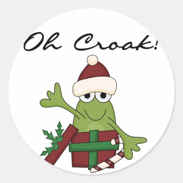 Bah Humbug Frog Weihnachtsgeschenke und Geschenke Runder Aufkleber (Vorderseite)