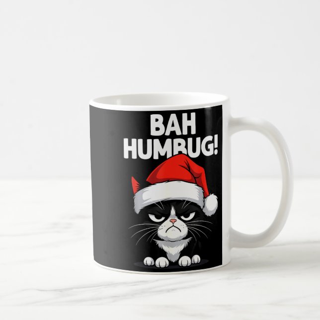 Bah Humbug Funny Bad Cat Christmas Hater Cat Lover Kaffeetasse (Rechts)