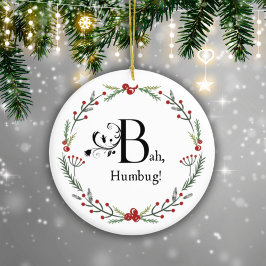 Bah Humbug Funny Sarcastic Family Scrooge Dickens Keramik Ornament