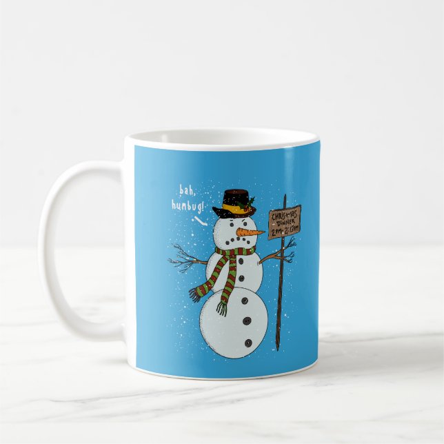 Bah Humbug Grumpy Christmas Snowman Introvert Kaffeetasse (Links)
