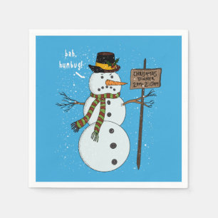 Bah Humbug Grumpy Christmas Snowman Introvert Serviette