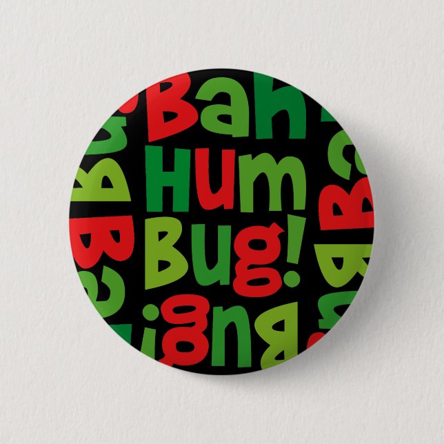 Bah Humbug-Muster-Knopf Button (Vorderseite)