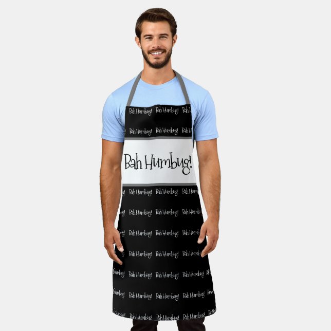 Bah humbug noir noël tablier homme (Porté)