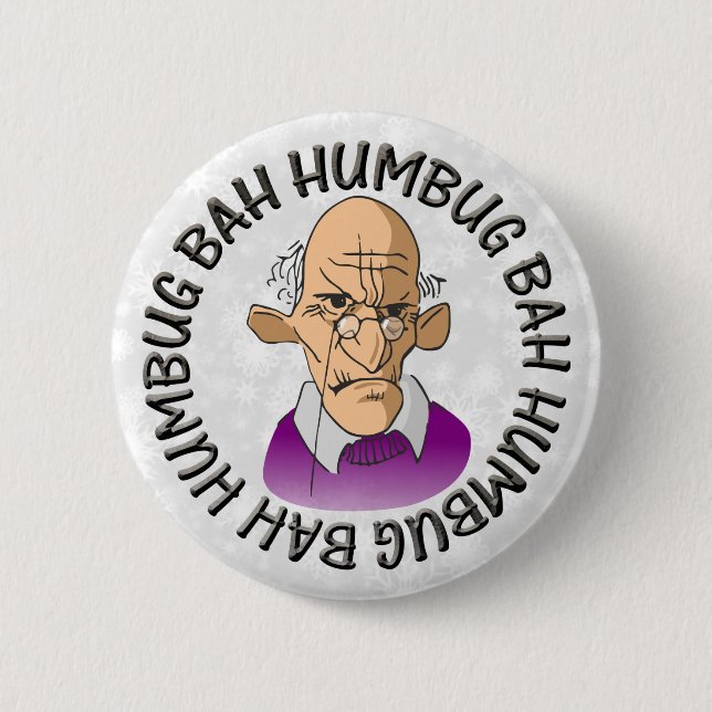 Bah Humbug Old Man Button (Vorderseite)