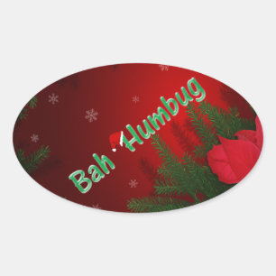 Bah Humbug Ovaler Aufkleber