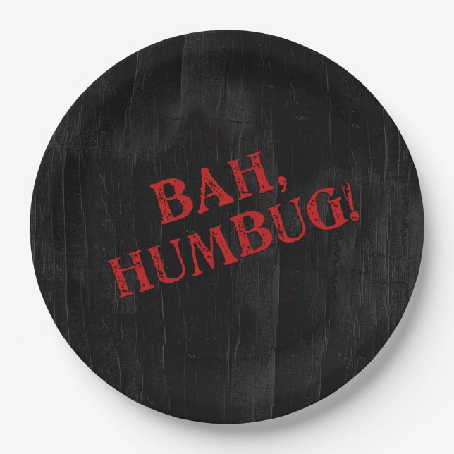 Bah Humbug Pappteller (Vorderseite)