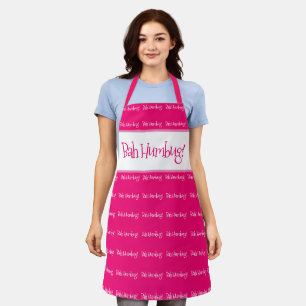 Bah humbug pinkfarbene Weihnachtsfrauen Schürze