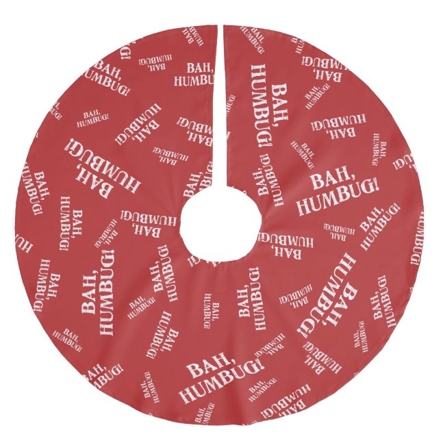Bah Humbug Polyester Weihnachtsbaumdecke (Vorderseite)