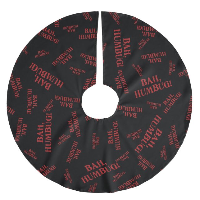 Bah Humbug Polyester Weihnachtsbaumdecke (Vorderseite)