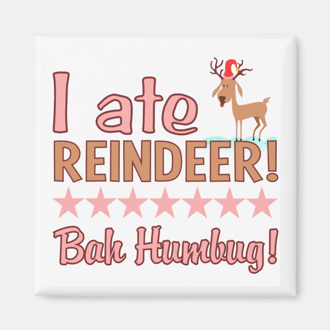Bah Humbug Reindeer-Magnet Magnet (Vorne)
