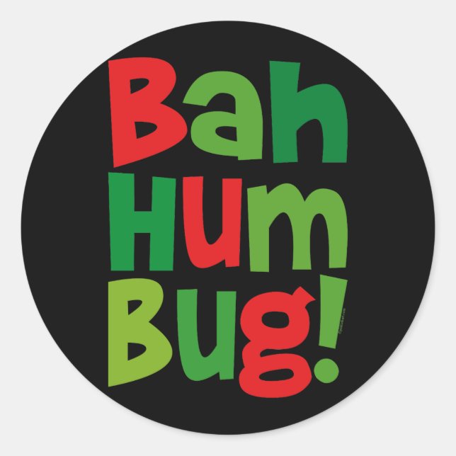Bah Humbug Runder Aufkleber (Vorderseite)