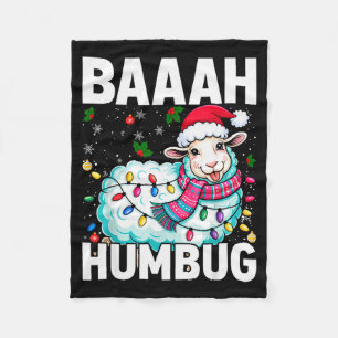 Bah Humbug Schaf Weihnachtsbeleuchtung Lustig Anti Fleecedecke